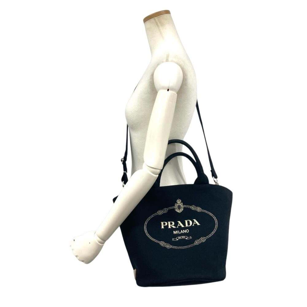 PRADA Black Canvas Shoulder Bag - Picture 8 of 9